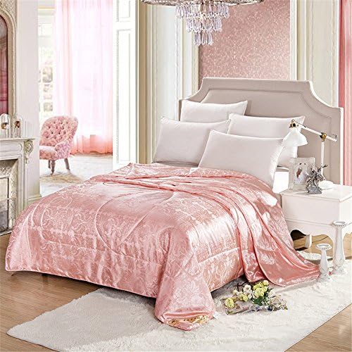 RFVBNM Silk Summer Quilt Air Condition Blanket Satin Jacquard Large Size Adult Comforter Bed Cover Home Use,220*240cm