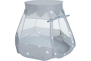 Selonis 105X90 Play Tent Castle House Pop Up Ballpit Plastic Balls For Kids, Grey