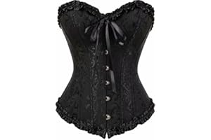 Josamogre Corset Bustier Femme Sexy Top Lacets Gothique Dentelle Floral Vintage