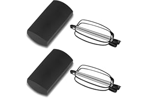 Aolso Ultracienkie Składane Okulary Do Czytania i Zapobiegające Niebieskiemu Światłu Dla Kobiet i Mężczyzn - Metalowe Oprawki, Przenośne Z Etui