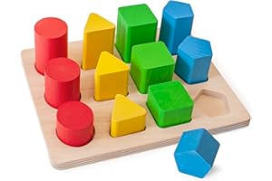 Ulanik Forme e dimensioni, giocattoli Montessori da 1 anno, gioco di sensoriale del bambino, gioco per il conteggio e l'ordinamento dei colori apprendimento — 12 pz