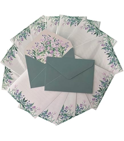 Papel De Carta Y Sobres FarbenFroh - 25 Hojas A4 + Sobres Largos - Blanco Natural - Adhesivo Húmedo