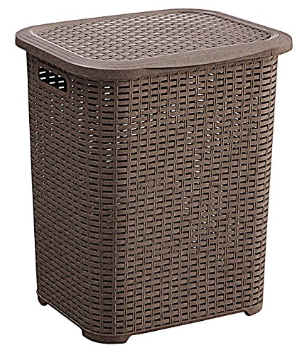 Hoffmanns 50 Liter Rattanoptik Aufbewahrungskorb Wäschekorb im Rattan Design Wäschesammler Wäschebox Wäschebehälter Wäschetonne Wäschetruhe in Flechto