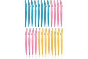 AZEEZ Eyebrow Razor Facial Hair Remover Face Shaver With Cover Dermaplaning Blades For Face Eye Brow Razors Shaper Trimmer Exfoliating Tool For Women Men Skincare Essentials Assorted Colour (Pack Of 24)