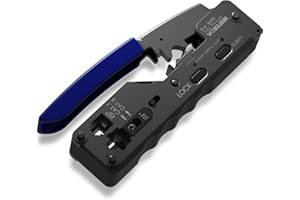 VCELINK GJ671BL Pince à Sertir RJ45 pour Connecteur Réseau CAT5/CAT5E/CAT6/CAT6A/CAT7 Fiche Réseau RJ45 à Sertir et Prise Téléphone 6P RJ11