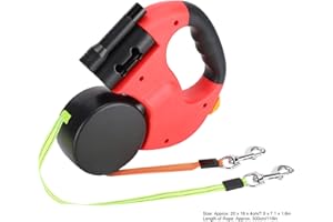 Clasken Dual Headed Dog & Cat Harness, ABS + Nylon, Automatic Extendable, Scarlet