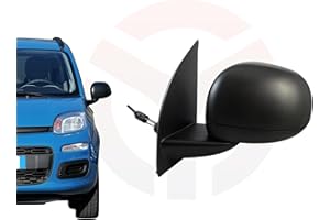 RICAMBYCAR Specchio Retrovisore meccanico Nero Compatibile con Fiat Panda (319) dal 2012 in poi (guarda foto dell'auto) (Sinistro)