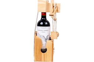 Vintage Marque Wooden Wine Puzzle Gift Set with Miguel Torres Andica Gran Reserva Carmenere 2022 75 cl Bottle - Brain Teaser Fun for Adults - Unique and Challenging Entertainment - Gift Idea