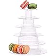 6 Tier Macaron Tower Display Stand, DesignerBox Clear Round Macaron Tower Tray Macaron Display Shelf Rack and Plastic Cake Dessert Stand for Christmas Wedding Birthday Party Decor
