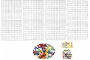 Hama Happy Price Toys Lot de 8 plaques Midi (234TR-8) 234 pour perles à repasser carrées, multi-transparentes avec 3 modèles de design