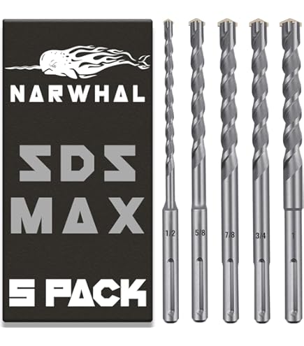 HOLAN 6 Pcs SDS Max Chisel Set Hammer Drill Chisel Set 3/4 Inch Masonry Concrete Chisel Drill Bits, 11-inch Length Rotary Hammer Chisel Bits Including 50mm Wide Chisel, 25mm Flat Chisel, Point - View #4