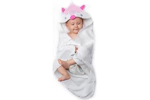 SWEETY FOX Toalla Bebe con Capucha Niño y Niña - Capucha Cabecita de Zorro-Toalla de baño 100% Algodón Ecológico, Certificado Oeko Tex, Sin Productos Químicos - Albornoz Bebe 70x70cm, 0 -12 Meses - Rosa
