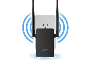 PHAVN WiFi Extender Booster, 300Mbps WiFi Booster 2.4GHz Band WiFi Extender, WiFi Range Extender Support Repeater/Router/AP Modes, WiFi Repeater with 2 * 5dBi Antennas, WAN/LAN Port, WPS, UK Plug