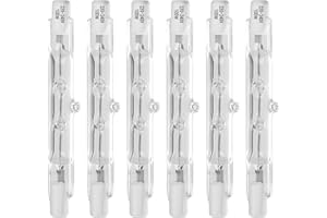 Haraqi 6 Pack 78mm 100W Halogen Bulb,Security Light Bulbs,Linear Halogen Bulbs R7S Base J Type 78mm Double Ended Floodlight Bulb 220-240 Volts T3 for Work, Security, Landscape Lights and Floor Lamps