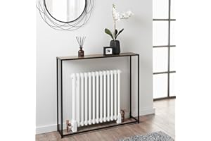 DYLEX Console Table Free Standing Slim Design for Entryway, Hallway, Radiator Console Table With Metal Frame And Wooden Top