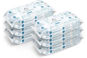 Marca Amazon - Mama Bear Ultra Sensitive Toallitas humedas para bebé, Sin fragancia, 360 Unidad, 6 Paquetes de 60