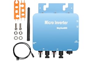 DEWIN Wechselrichter 800W,MPPT Grid Tie Inverter Balkonkraftwerk Mikro Wechselrichter WLAN MPPT Solar-Wechselrichter DC20V-60V Reine Sinuswellenausgabe mit Kurzschlussschutz und Überlastschutz
