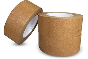 JeeJaan® 3 Rolls of Brown Paper Tape 50mm x 50m Heavy Duty Kraft Tape for Packaging Sealing Boxes and Parcel Wrapping Eco-Friendly Strong Adhesive Recyclable for Packing and Storage Use