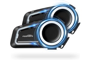 Fodsports FX7 Intercomunicador Casco Moto, Mesh Intercom 10 Motociclistas 2 km, Bluetooth 5.4/CVC & ENC Cancelación de Ruido/Emparejamiento Universal/Control de Voz/IP67 Impermeable