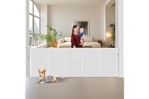 WODONDOG Cancelletto di sicurezza retrattile extra largo, 0-300 cm Porta retrattile e cancelletto per bambini e animali domestici, barriera per bambini estensibile, adatto per uso interno ed esterno