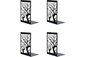 Wenrescry 2 Coppie Ferma Libri per Libreria - Reggi Libri con Piedini Antiscivolo, per Scuola, Casa e Ufficio (Set di 4 pezzi)