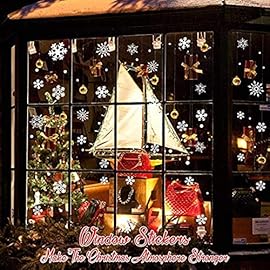 3 Fogli Adesivi Natalizi Per Vetro – Fiocchi Di Neve, Babbo Natale, Renne, Rimovibili E Riutilizzabili, Decorazione Finestre Fai Da Te - 3