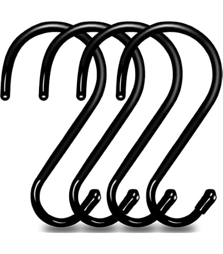 12 Crochets En S Noirs - Pour Casseroles, Vêtements, Décoration - Métal Résistant - Sans Perçage