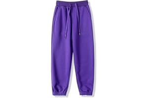 BINIDUCKLING Boys Girls Plain Joggers, Drawstring Tracksuit Bottoms Classic Elasticated Cuff Jogging Pants Kids Casual School Trousers for PE Sports and Games, Age 5-12 Years