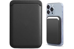 GNALIA Porte Carte Mag Safe, 1 Pièce Noire, Portefeuille Magnétique Anti-Dérapant pour Iphone avec RFID, Capacité 2 Cartes, PU, Taille Standard