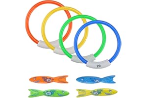 HERKINDNESS 8 Stück Tauchspielzeug, Digitaler Tauchring, Schnell Unter Wasser Sinken Schwimmbad Spielzeug, tauchring Set für Tauchtraining, Poolpartys und Tägliche Unterhaltung Verwendet