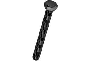 Kozelo 12 Pcs Hex Head Screws Bolts - [M8-1.25x70] Carbon Steel Grade 10.9 Fully Threaded Hex Tap Metric Hexagon Head Machine Bolts Right Hand External Hex Drive, Black