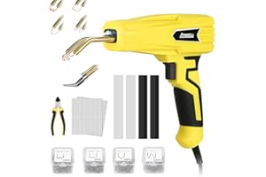 ANESTY Saldatura Plastica Riparazione Kit, 100W Saldatrice per Plastica Cucitrice a Caldo con 400 Graffette, Pistola Salda Saldatore Plastica per Riparare Paraurti, 40 Bacchetta per Saldatura, Pinza, ecc.