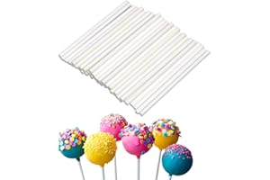 COYUN 100 Pezzi Bastoncini per Lecca Lecca, Bastoncini per Cake Pops,Steli per Cake Pop,Bastoncino per Lollipop in Carta,Cakepop Sticks per Fare Lecca -Lecca,Cottura Fai Da Te e Decorazioni per Torte