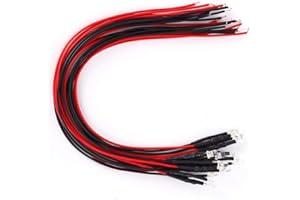 MARHYNCHUS Diodi LED da 50 pz 12V 3mm componenti elettronici diodi Perline di diodi a luce bianca calda Diodi luminosi precablati a testa rotonda