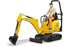 bruder 62002 - Microescavatore JCB 8010 CTS con operaio, veicolo da costruzione, miniescavatore, figura giocattolo