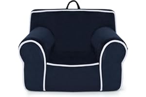 GYMAX Poltrona per Bambini, Divano per Bambini con Braccioli e Schienale, in Schiuma Sfoderabile, per Bambini 0-5 anni, 68 x 46 x 50 cm (BLU)