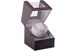 Boyigog Automatische Uhrenbeweger Box, luxuriöser automatischer Uhrenwender mit leisem Motor, Batteriebetrieb oder Netzteil