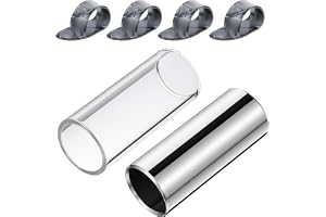 Mailfull Gitarr Slide Set Inklusive 1 glasförstärkare (6 cm) 1 rostfritt stål slide (6 cm) och 4 gitarrplock svart för gitarr