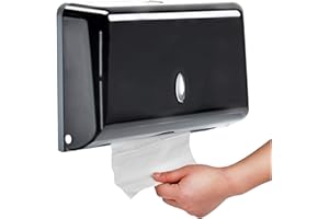 AIFUSI Paper Towel Dispensers, Commercial Toilet Tissue Dispensers Wall Mount Paper Towel Holder C-Fold/Multifold Paper Towel Dispenser for Bathroom, Kitchen(Black),10.43 x 3.93 x 7.87 in