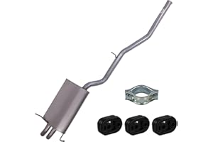 ATEC Germany Silenciador de escape conjunto 1x Silenciador trasero, 3x parachoques, 1x abrazadera compatible con MERCEDES-BENZ Clase C (W203), Clase C T-Model (S203), CLK (C209)