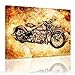 Produktbild Wandbild - Motorrad Vintage - Bild auf Leinwand - 60x50 cm - Leinwandbilder - Urban & Graphic - motorisiert - Feuer - Harley-Davidson