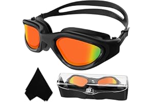 Winline Gafas de natación polarizadas,protección Anti-vaho protección UV sin filtraciones visión Clara fáciles de Ajustar con Puente Nasal Suave para Hombres, Mujeres, Adultos y Adolescentes