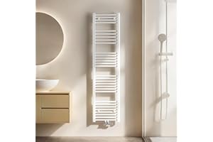 EMKE Badheizkörper Handtuchhalter 1600x400 mm, Handtuchheizkörper Mittelanschluss Handtuchwärmer Handtuchtrockner Heizkörper Bad Handtuchheizung Weiß 547W