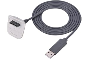 Sutinna Replacement Charger Charging Cable Cord,Wireless Game Controller Replacement USB Charger Cord,USB Charger Quick Charging Cable Cord for Xbox 360 (white)