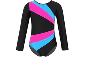SEAUR - Turnanzug Mädchen Langarm Gymnastikanzug Schwarz Ärmellos Tanzen Ballet Yoga Kleidung Klassisch Trikot Gymnastik 5-14 Jahre
