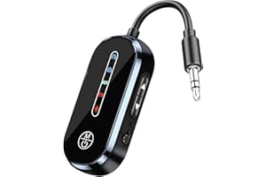 AOOABO TECH Bluetooth 5.3 Transmitter Receiver, Wireless Aux Bluetooth Adapter 3.5mm,Dual Connection for TV, Home Stereo, Airplane,Speakers, Car etc