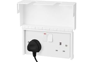 PROFESSORPRINTS Electric Plug Socket Cover (1 Pack, Double) – Child Safety Cover for UK 3-Pin Sockets – Prevents Tampering & Accidents – White – Ideal for Home, School, Nursery