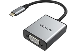 USB C to VGA Adapter,MOKiN USB C(Type C) to VGA Adapter Cable for MacBook Pro 2018/2017, iPad Pro/MacBook Air 2018, Samsung Galaxy S9/S8, Surface Go and More Newest Updated Version (Space Gray)