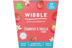 Wibble - Strawberry & Vanilla Jelly Pot - 100% Natural - Vegan - Low in Sugar, 153g