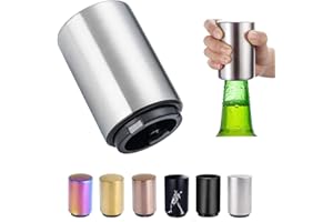 HONGP Push Down Bottle Opener,Magnetic Beer Bottle Opener,Press Down Automatic Bottle Opener,Magnet Beer Cola Soda Crown Cap Top Bottle Opener Tool Kitchen Gadgets Accessories Gifts for Men